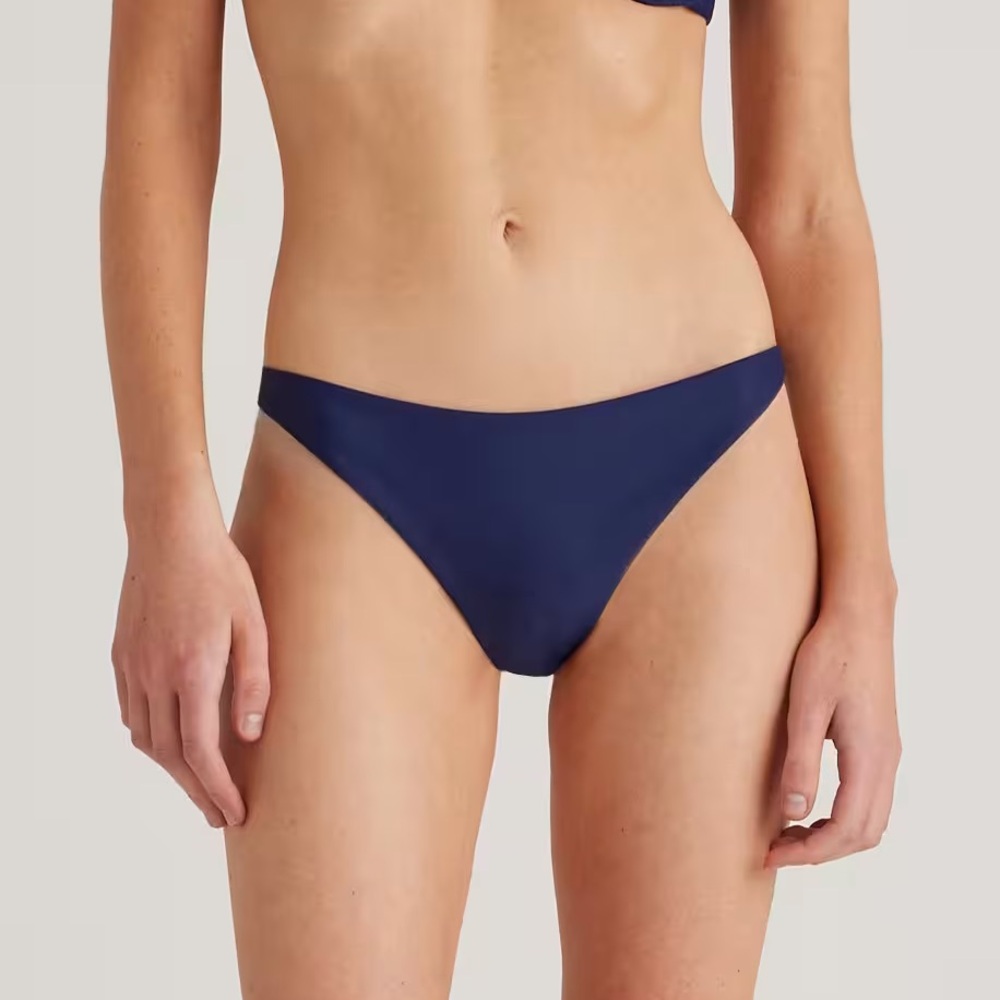 NWT QUINCE Navy Blue Italian Low-Rise Bikini Bottom Sz XL 💙